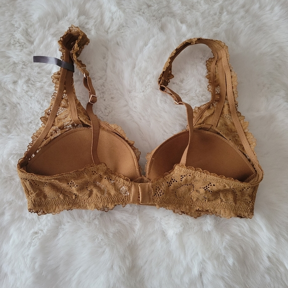 ❤️‍🔥AERIE REAL POWER WIRELESS PUSH UP SUNFLOWER LACE BRA SIZE 34A - Picture 8 of 10